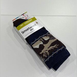 Smartwool Men's XL Hike Mountain Moose Crew Socks Navy NWT Light Cushion